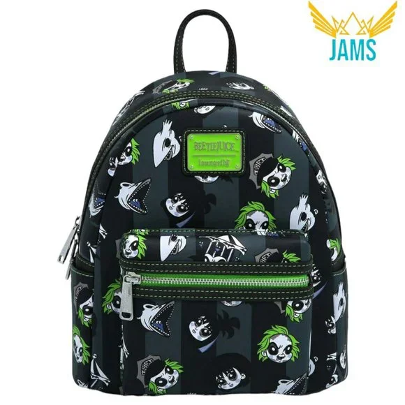 Loungefly Beetlejuice AOP Mini Backpack - NWT Loungefly Beetlejuice Mini Backpack & Cardholder Boxlunch  main image 4